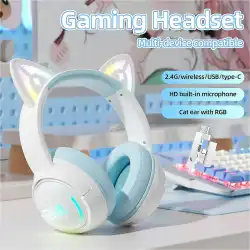 NEW ONIKUMA Headset Gaming Wireless Headphones Bluetooth RGB Lighting Original Cat's Ears Wired Earphones for Pc Mac GT838