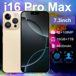 2025 I16 Pro Max Cellphones  7.3 Inch 4G 5G Original Smartphone 6800mAh Cell Phone Android 13 Global Version Smart Mobile Phones