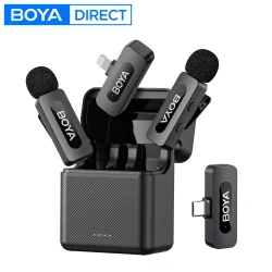 BOYA BY-V3 Wireless Lavalier Microphone for iPhone 15/16 Series Samsung DJI Pocket 3 Type-c Smartphones Cameras Video Recording