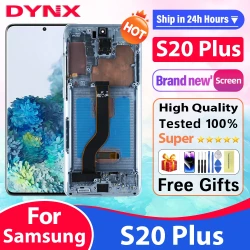 6.7" Screen for AMOLED S20 Plus 4g 5g with Frame for Samsung Galaxy S20+ G985 G986 Lcd Display Digital Touch Screen Replacemen