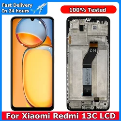 6.74" For Xiaomi Redmi 13C 23100RN82L LCD Display + Touch Screen With Frame Digiziter Assembly For Redmi 13C Screen Replacement