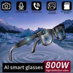 LIGE New Photography Video Smart Glasses Interactive Smart Glasses with Photochromic Lenses AI Translation Fashion Sunglasses