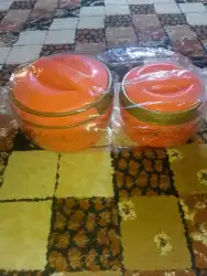 Orange Plastic Food Storage Containers with Lids - Set of 2