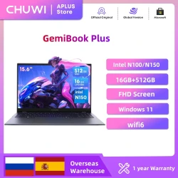 CHUWI GemiBook Plus Laptop 15.6'' FHD 1920x1080 16GB LPDDR5 512GB SSD Intel N100/N150 Alder Lake   WiFi 6 Windows 11 Laptops