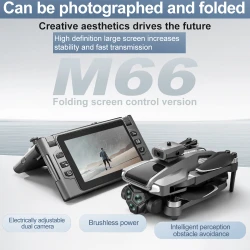 2025 NEW M66 Drone 8K Folding Remote Control With Camera And Screen 5G FPV Camera Quadcopter Brushless Motor RC Quadcopter