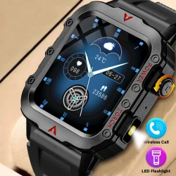 2025 Smartwatch Military Outdoor Sports Watches For Man Woman reloj hombre LED Flahlight Montres Hommes 1.73inch Bluetooth Watch