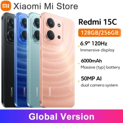 Xiaomi Redmi 15C Global Version Smartphone 50MP main camera 120Hz 6.9" Dot Drop display 33W charging MediaTek Helio G81-Ultra