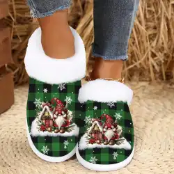 Holiday Gift, Adorable Santa Claus Slippers for Home And Outdoors, Cozy Footwear, Comfortable Fuzzy Indoor Shoes