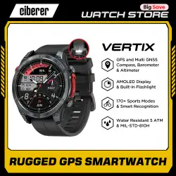 New Ciberer Vertix Stratos 4 GPS Smart Watch 1.43''AMOLED Display Built-in Compass Flashlight 170+ Sports Modes 5 ATM Smartwatch