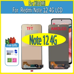 6.67" AMOLED/TFT for Xiaomi Redmi Note 12 4G 23021RAAEG 23021RAA2Y LCD for Redmi Note 12 4G LCD Replacement Display Touch Screen