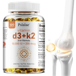 Vitamin D3+K2 Softgels Improves Calcium Metabolism Promotes Bone Health Heart and Immune System Health
