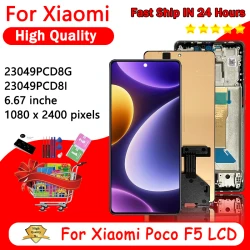 6.67'' AMOLED For Xiaomi Poco F5 LCD Display with touch screen Digitizer Assembly For Xiaomi POCOF5 23049PCD8G Display