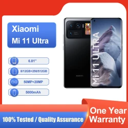 Original Xiaomi  Mi 11 Ultra 5G smartphone 50MP Camera Global rom Qualcomm Fingerprint 5000mAh used phone