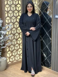 Designer Floral Motif Hooded Muslim Dress