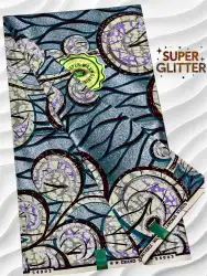 Shine Like Royalty: Original Super Glitter Grand Super Wax – Elite Atamfa Turmi for Stunning Dashiki & High-Fashion African Outfits