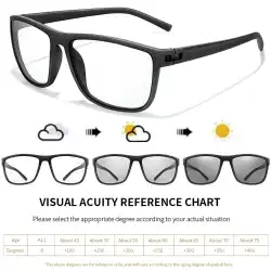 Ultra-Lightweight Rectangular Photochromic Reading Glasses Presbyopic Spectacles for Middle-Aged Elderly Daily Wear Surf
