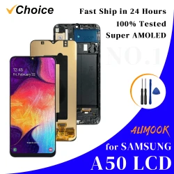A50 Super AMOLED for Samsung A50 LCD Display Touch Screen Digitizer Assembly Parts For Samsung A50 A505F A505FN A505G LCD
