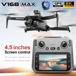 V168 MAX GPS Drone Professional 8K Camera Aerial FPV Brushless Avoiding Obstacle with Large Screen Remote Control Folding Drones