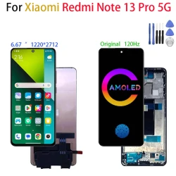 Original 6.67" AMOLED For Xiaomi Redmi Note13 Pro Note 13 Pro 5G  LCD Display Touch Screen Digitizer Assembly Replacement Parts
