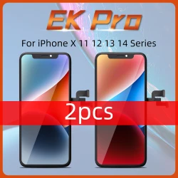 2pcs EK Pro Incell 3D Touch Digitizer Assembly For iphone X  XS Max XR 11 Pro Max 12 Pro Max With LCD Screen Replacement Display