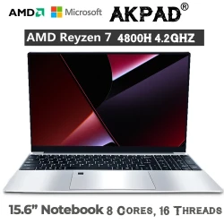 15.6 Inch 8 Cores, 16 Threads Gaming Laptops Notebook Computer Fingerprint Portable Computers Gamer AMD Ryzen 7 4800H RX Vega7