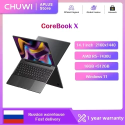 CHUWI CoreBook X Gaming Laptop AMD R5-7430U 16GB DDR4 RAM 512GB SSD 14.1 inch FHD IPS Screen Lightweight Notebook Windows 11