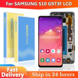 TFT Quality For Samsung S10 SM-G973F SM-G973U SM-G973W LCD Display Touch Screen Digitizer For Samsung S10 LCD With Frame