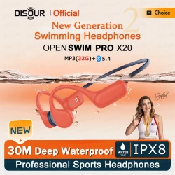X20 Bone Conduction Headphone Bluetooth 5.4 Wireless Sports Earphone IPX8 30M Depth Waterproof Swimming Headset With MP3 Player