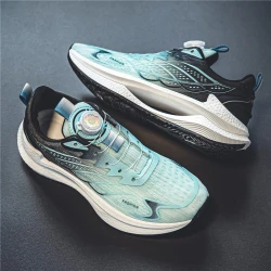 Summer Breathable Casual Sports Shoes for Men, New Fashionable and Versatile Breathable Mesh Rotating Buckle Running Shoes Suitable for Outdoor Sports and Daily Wear