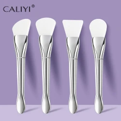 1/4 PCS Silicone Facial Mask Brush Soft Head with Scraper Integrated Dual-use Mud Film Brush DIY Film Adjusting Beauty Tools
