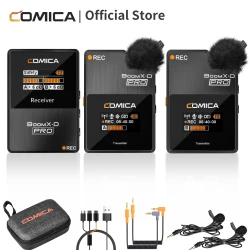 COMICA BoomX-D PRO Wireless Microphone For Canon Nikon Sony Fujifilm Camera Smartphone PC, 2.4G Wireless Lapel Mic For Audio