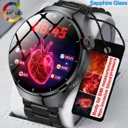 2025 New Blood Lipids Uric Acid Blood pressure Smart Watch Men ECG+PPG Fitness Tracker Clock Heart Rate Bluetooth call Smartwatc