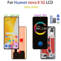 Original AMOLED For Huawei Nova 8 Nova8 5G  ANG-AN00 Pantalla Lcd Display Touch Screen Digitizer Assembly Repair Replacement