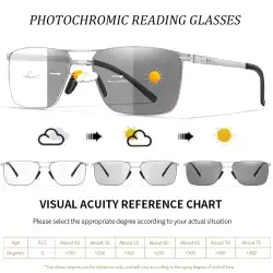 Fashion Photochromic Reading Glasses Vintage Rectangular Metal-Frame Eyeglasses Presbyopic Glasses daily wear