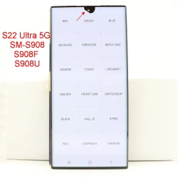 With defects LCD For Samsung Galaxy S22 Ultra 5G Lcd SM-S908 S908F S908U Display Touch Screen Digitizer Assembly Replacement