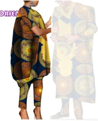 Couples African Clothes African Print Dashiki Dresses for Men Women Robe Africaine Wedding Party Dress African Gown WYQ505-WOMEN