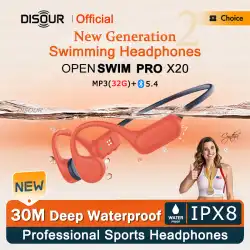 X20 Bone Conduction Headphone Bluetooth 5.4 Wireless Sports Earphone IPX8 30M Depth Waterproof Swimming Headset With MP3 Player