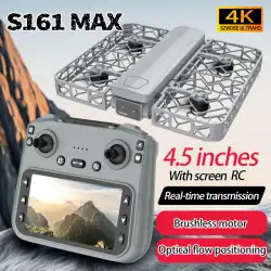 New S161 MAX Drone 4.5-inch Professional 4K HD Camera Aerial FPV brushless motor with Large Screen Remote Control Drone Toys