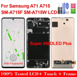 Super AMOLED Plus Samsung A71 Screen For Samsung Galaxy A71 4G SM-A715 A715F Display Touch Screen Digitizer Assembly Replacement