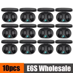 10 pcs Wholesale E6S TWS Wireless Headphones Bluetooth Earphone 5.0 Stereo Headset Earbuds with Microphone for iPhone Xiaomi