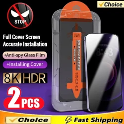 Dust Free Installation Privacy Screen Protector for IPhone 16 15 14 13 12 11 Pro Max Mini 7 8 15 16 Plus XS X XR Anti-Spy Glass