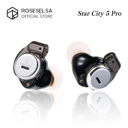 ROSESELSA Star City 5 Pro Wired Earbuds 1DD+2BA Hybrid IEM Earphones HiFi in-Ear Earphones Detachable Cable for Audiophile