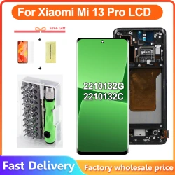 AMOLED For Xiaomi Mi 13 Pro LCD 2210132G 2210132C Display Digital Touch Screen with Frame for Xiaomi 13 Pro Lcds