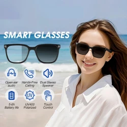 Anti Blue Light Smart Glasses UV Protection Photochromic Sunglasses Hands-Free Calls Audio Voice Assistant for Men Women