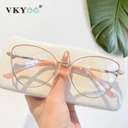 VICKY New Fashion Simple Cat's Eye Personalized Frame Design Women's Anti-Blue Light Reading Glasses Customizable Prescription