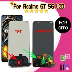 Lcd For OPPO Realme GT 5G LCD RMX2202 LCD Display Screen Touch For Realme GT 5G Replacement With Frame Sensor Digitizer Assembly