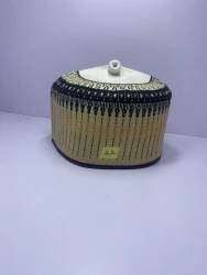 Yellow Kindei Hausa Cap - Traditional Zawa Hat