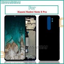 TFT Quality For Xiaomi Redmi Note 8 Pro LCD Display Touch Screen Frame Battey Cover Housing Digitizer Assembly