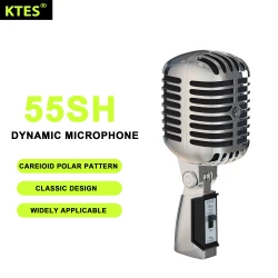 KTES 55SH METAL Cardioid Dynamic Microphone For Stage Singing Professional Wired Microphone for Karaoke BBOX Recording Vocal