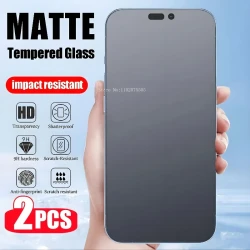 2Pcs Matte Screen Protector For iPhone 16 15 13 12 Pro Max 12 13 Mini 14 11 Pro Tempered Glass For iPhone 7 8 Plus XR XS Glass